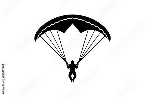 paraglider silhouette vector illustration