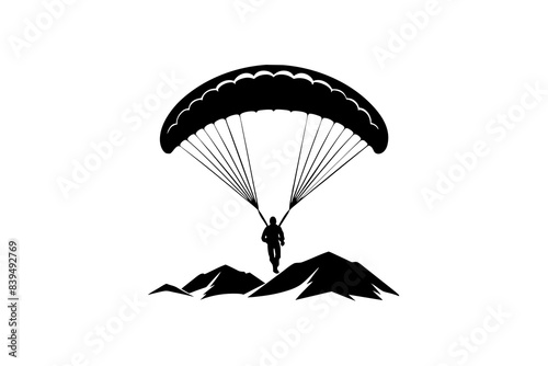 paraglider silhouette vector illustration