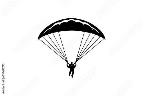 paraglider silhouette vector illustration