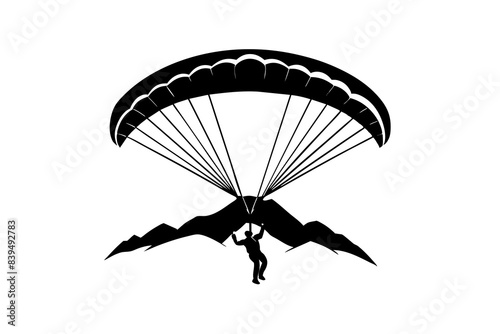 paraglider silhouette vector illustration