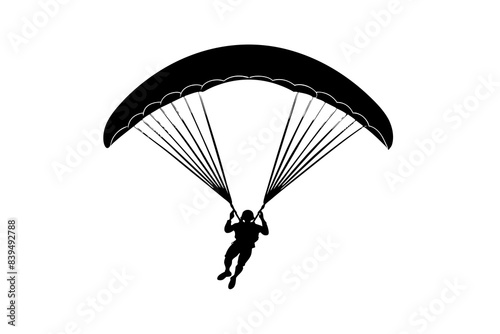 paraglider silhouette vector illustration