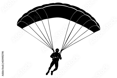 paraglider silhouette vector illustration