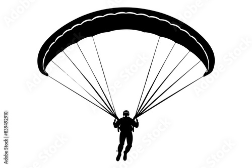 paraglider silhouette vector illustration