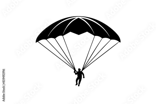paraglider silhouette vector illustration