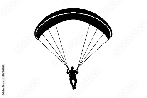 paraglider silhouette vector illustration