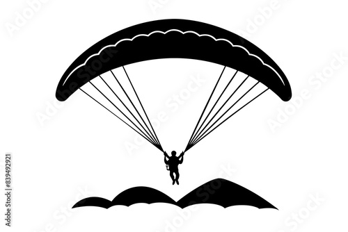 paraglider silhouette vector illustration