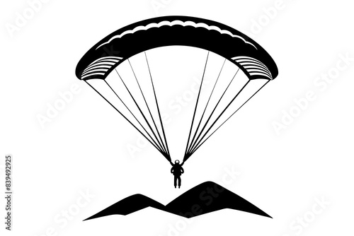 paraglider silhouette vector illustration