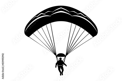 paraglider silhouette vector illustration