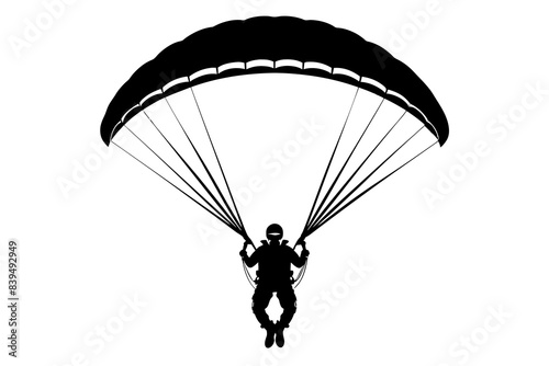 paraglider silhouette vector illustration