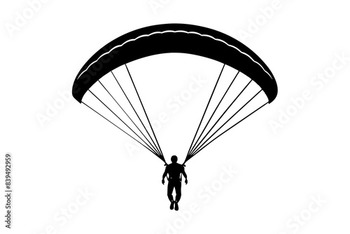 paraglider silhouette vector illustration