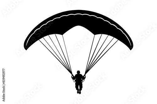 paraglider silhouette vector illustration