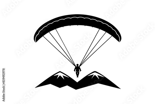 paraglider silhouette vector illustration