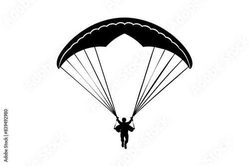 paraglider silhouette vector illustration