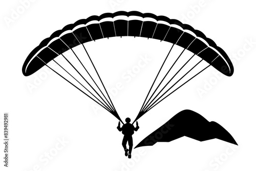 paraglider silhouette vector illustration