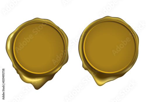 gold wax seal stamp set of 2