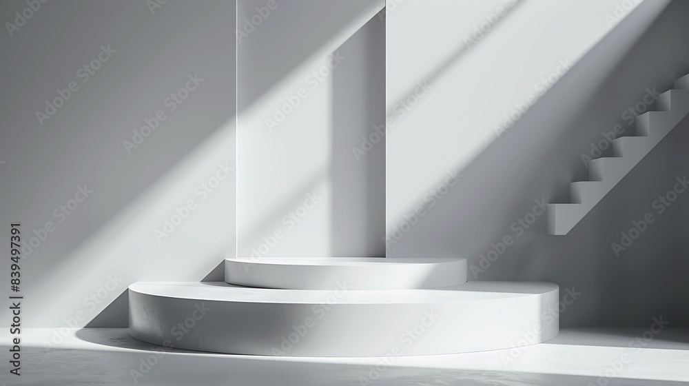 Obraz premium background, pedestal, abstract, empty, minimal, platform, product, stage, cylinder, modern, studio, render, geometric, scene, showcase, space, design, podium, display, exhibition, illustration, templa