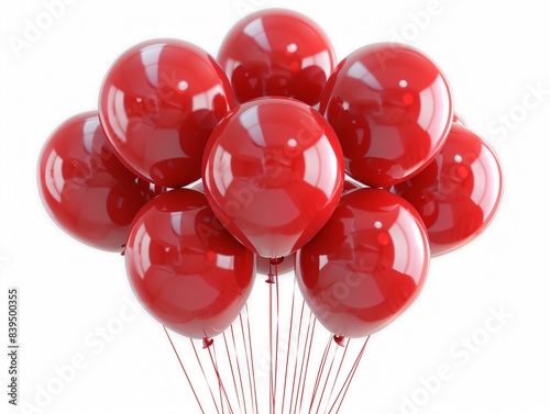 Close-up red balloons string