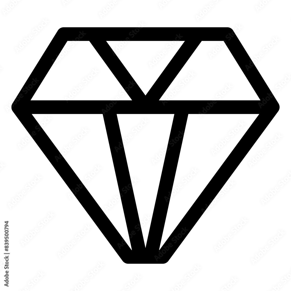 diamond line icon vector illustration isolated on white background diamond line icon vector illustration isolated on white background