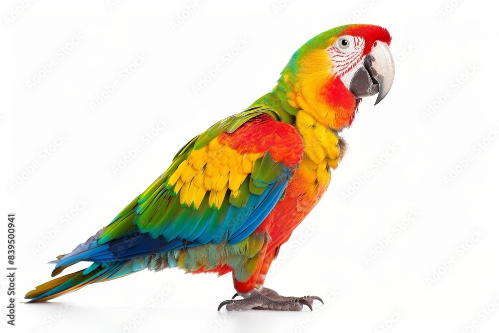 motley parrot isolated on white motley parrot isolated on white