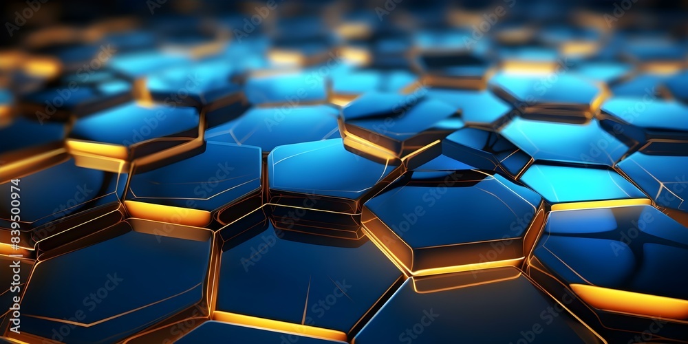 Dynamic 3D rendering of blue hexagon wave for big data visualization. Concept Big Data Visualization, 3D Rendering, Blue Hexagon Wave, Dynamic Design Dynamic 3D rendering of blue hexagon wave for big data visualization. Concept Big Data Visualization, 3D Rendering, Blue Hexagon Wave, Dynamic Design
