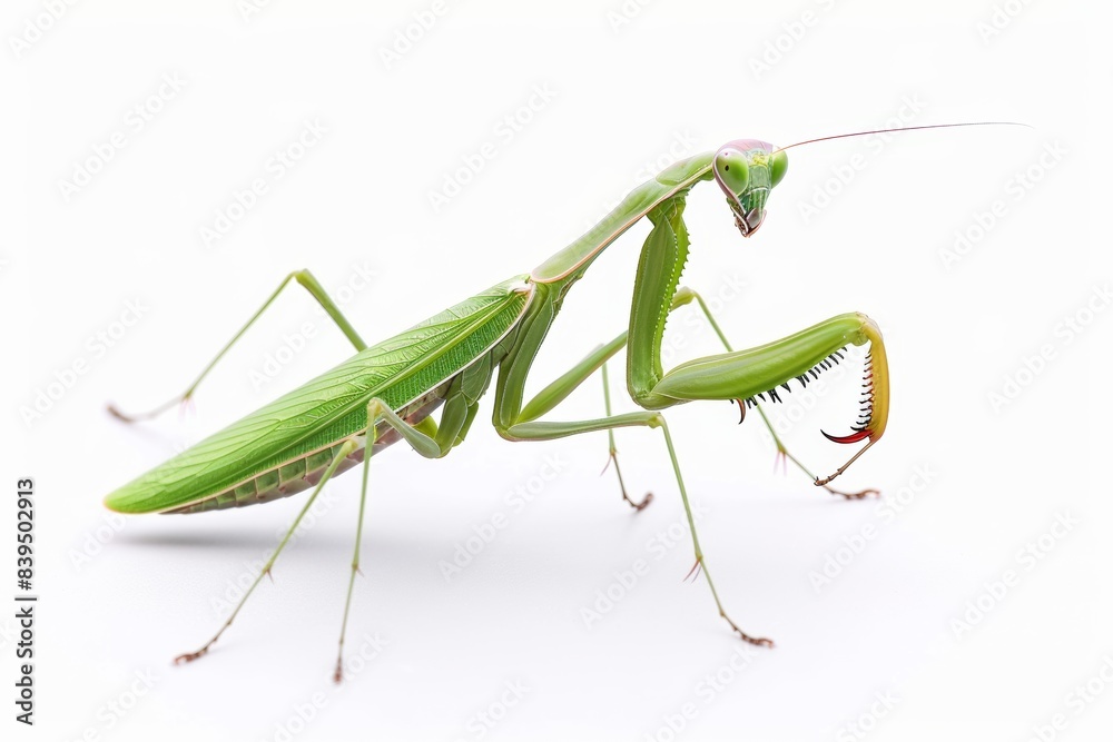 praying mantis isolated on white