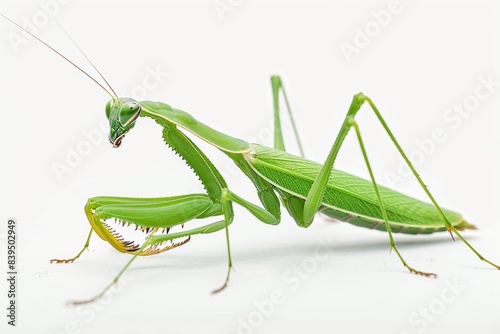 praying mantis isolated on white photo