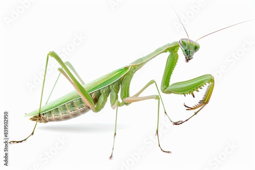 praying mantis isolated on white photo