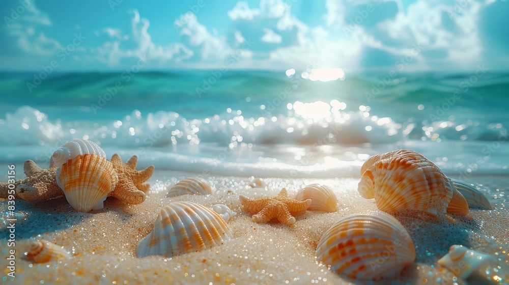 Serene Beachscape: Double Exposure Silhouette of Driftwood and Seashells with Copy Space, Natural Beauty Close Up Serene Beachscape: Double Exposure Silhouette of Driftwood and Seashells with Copy Space, Natural Beauty Close Up