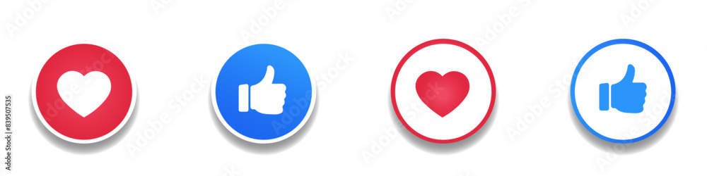 Said heart icon button set. Social media web button sign. Buttons vector icons set on a white background. Said heart icon button set. Social media web button sign. Buttons vector icons set on a white background.