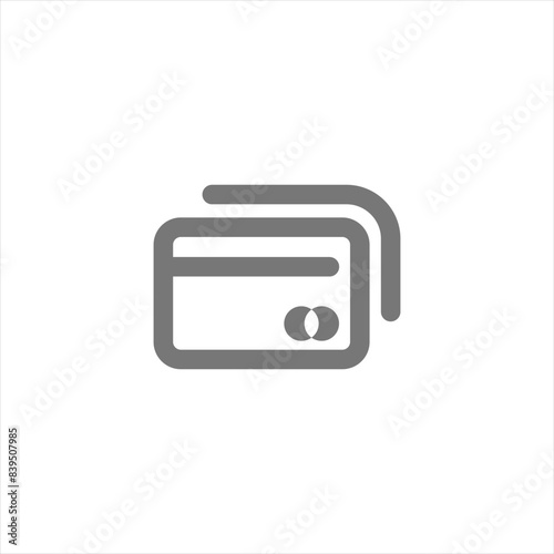 Credit card icon outline vector design