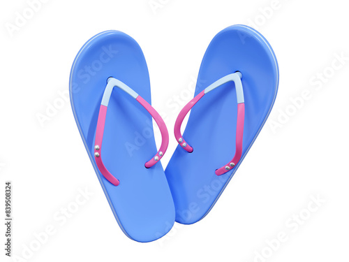 Fotografía Flip flop summer beach shoes icon - 3d render illustration