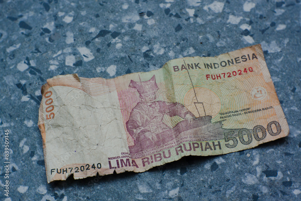 Fototapeta premium Worn and torn banknotes