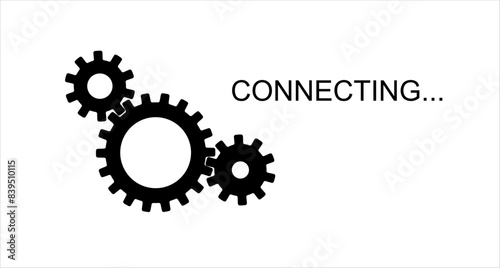 System software update and upgrade concept. Connecting process screen. Vector illustration.