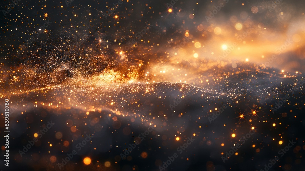 Sparkling golden lights in the dark Sparkling golden lights in the dark
