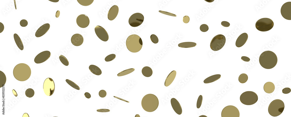 Sprinkle of Success: Spectacular 3D Illustration Showcasing Cascading Gold Confetti Sprinkle of Success: Spectacular 3D Illustration Showcasing Cascading Gold Confetti