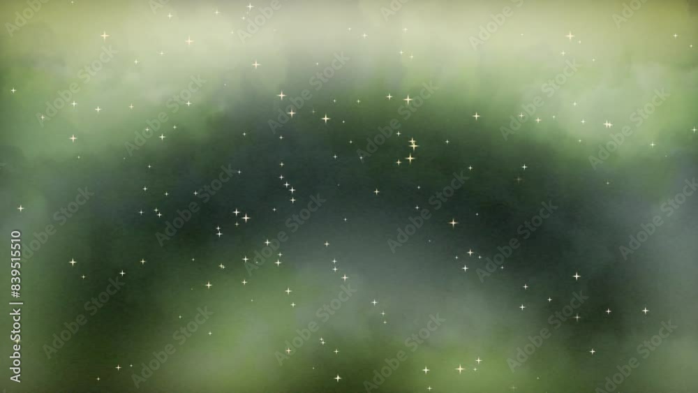 4K Ethereal Green Cloudy Sky with Twinkling Stars - Magical Animation Background 4K Ethereal Green Cloudy Sky with Twinkling Stars - Magical Animation Background