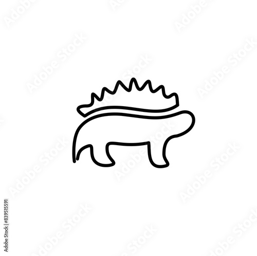 Dinosaur Thin Line Icon