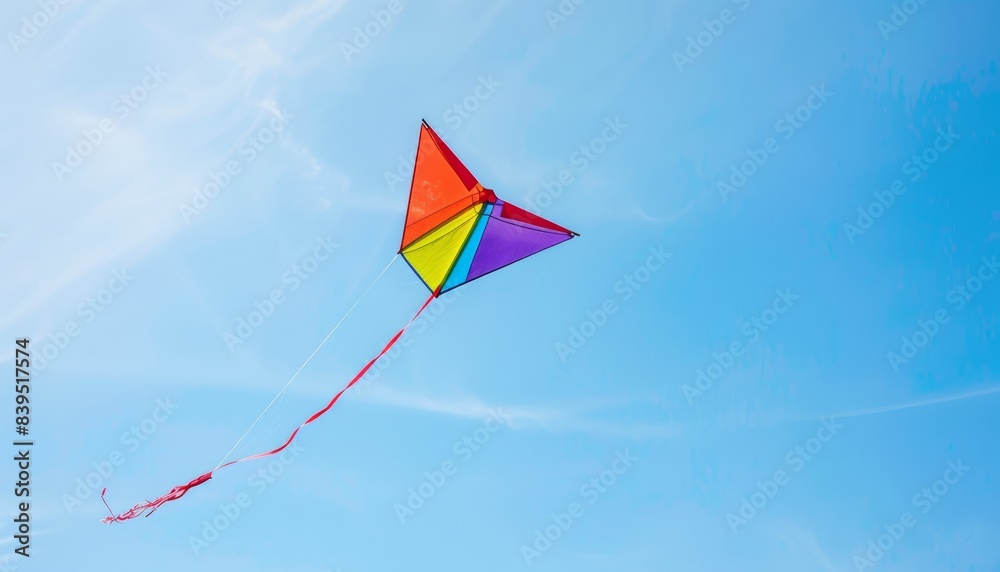 Vibrant Kite Soaring in the Blue Sky: AR 7:4 Vibrant Kite Soaring in the Blue Sky: AR 7:4