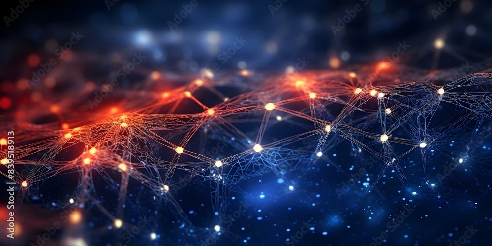 Obraz premium Abstract digital background with network connection structure for big data visualization. Concept Network Connection, Big Data Visualization, Digital Background, Abstract Design, Data Representation