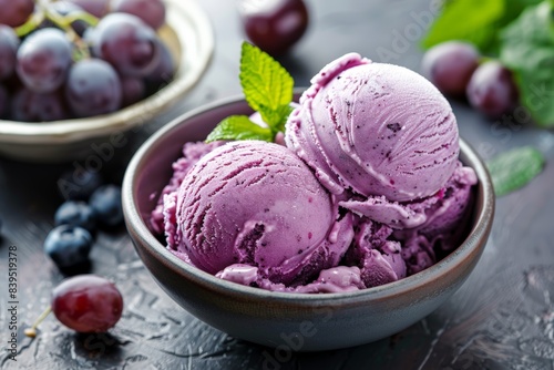 Grape ice cream food photo