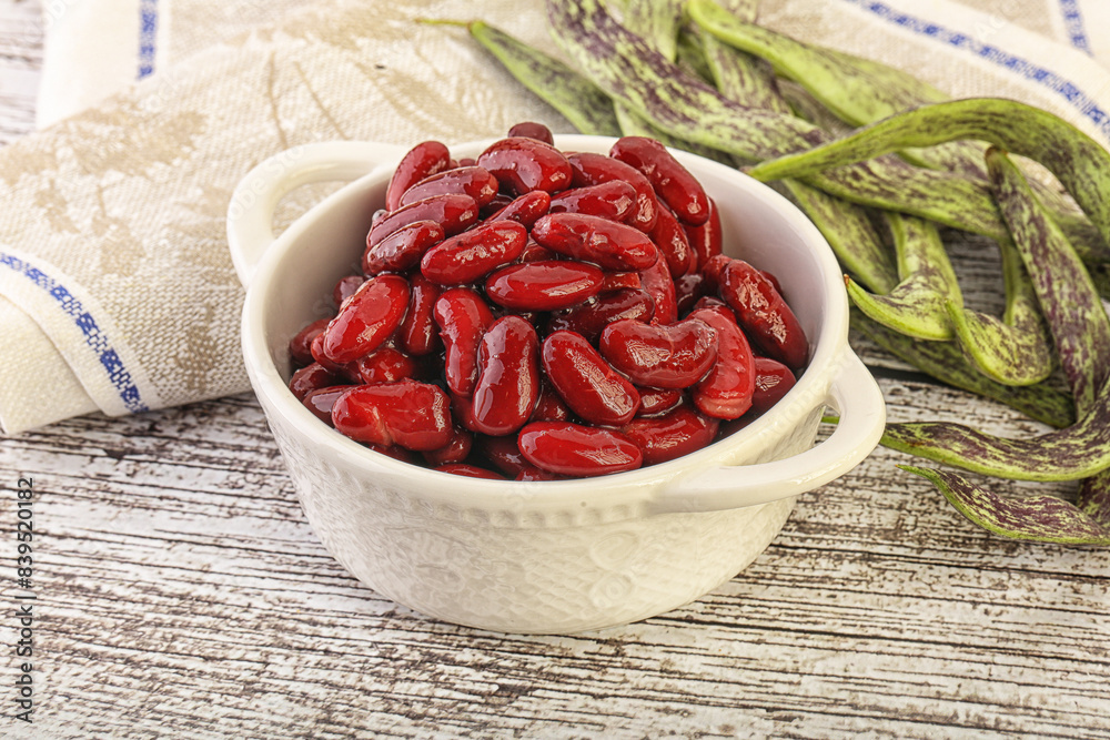 Baked red canned bean in the bowl Baked red canned bean in the bowl