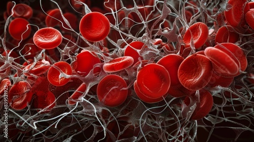 Platelet aggregation captured in realtime showing the formation of a clot photo