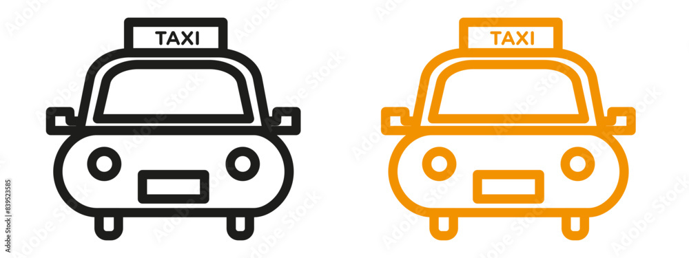 Taxi icon mark in filled style Taxi icon mark in filled style