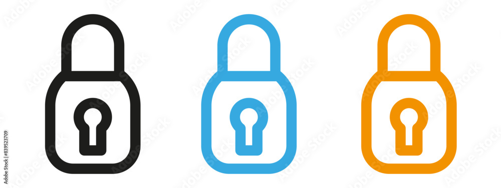 Padlock icon mark in filled style