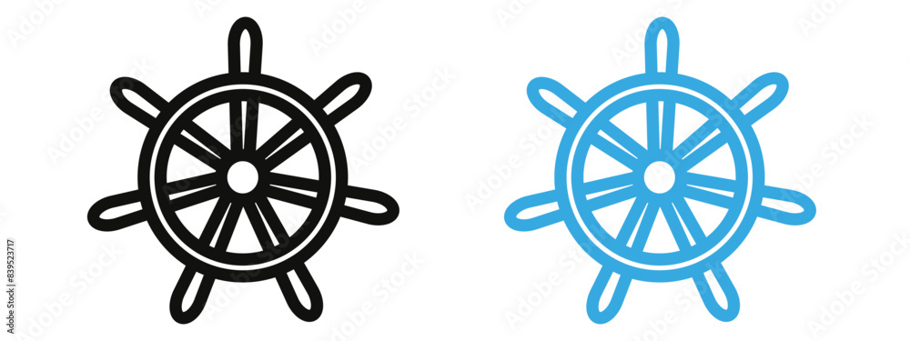 Ship wheel icon mark in filled style Ship wheel icon mark in filled style