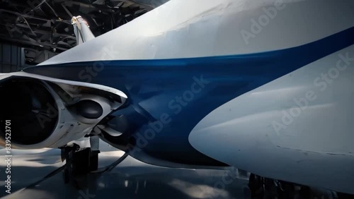 Wallpaper Mural Commercial aircraft parked in hangar Torontodigital.ca