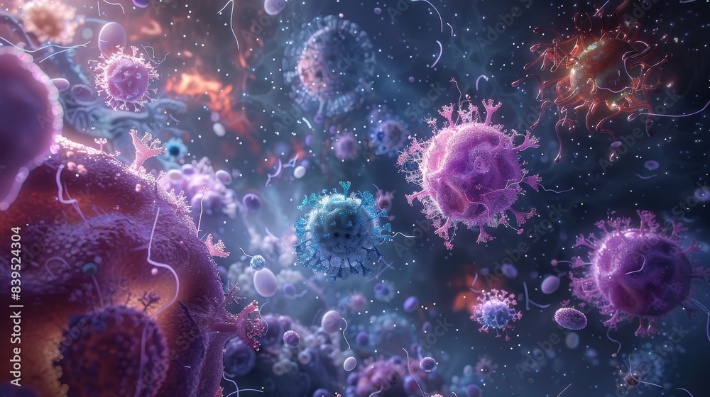 A field of dendritic cells displaying a wide variety of surface receptors to recognize different types of pathogens A field of dendritic cells displaying a wide variety of surface receptors to recognize different types of pathogens
