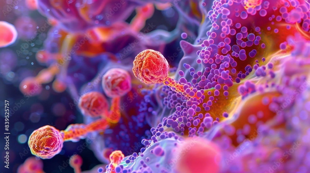 A magnified view of a rie translating mRNA into a protein in the cytoplasm of a prokaryotic cell A magnified view of a rie translating mRNA into a protein in the cytoplasm of a prokaryotic cell