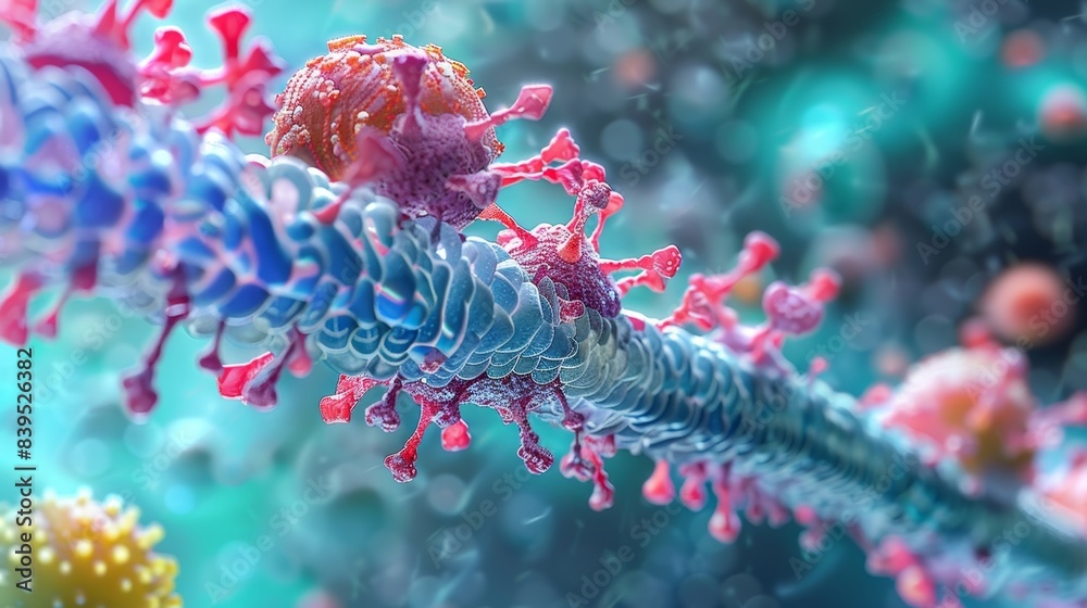 A 3D reconstruction of a tight junction displaying its numerous strands and layers that act as a selective barrier for molecules entering or leaving the cell A 3D reconstruction of a tight junction displaying its numerous strands and layers that act as a selective barrier for molecules entering or leaving the cell