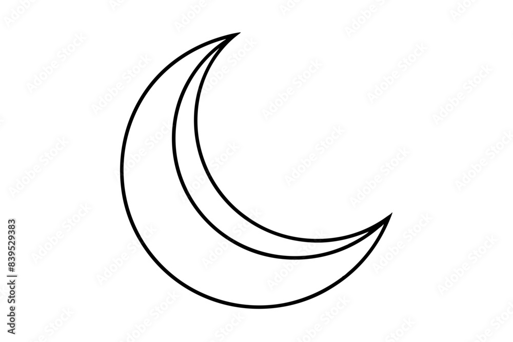 Islamic moon line art silhouette vector illustration Islamic moon line art silhouette vector illustration